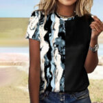 Abstract Print Color Block T-paita