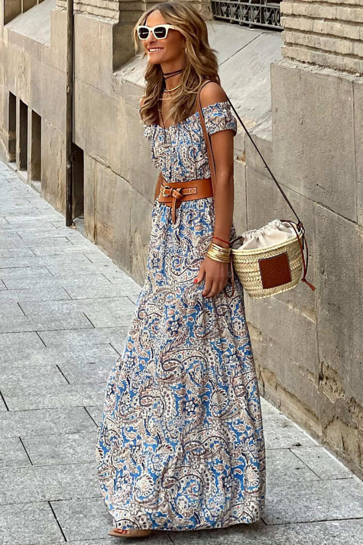 Boho Paisley Off Olga -maksimekko